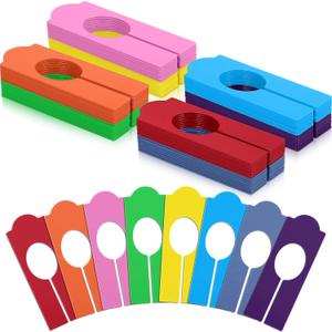 64 Pcs 8 Colors Hanging Closet Size Dividers Clothing Rack Dividers Rectangular Reusable Closet Separators for Clothing Racks Retail