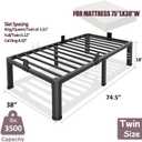 18 Inch Twin Bed Frame Metal Platform with Round Corner Legs,3500 LBS Heavy Duty Steel Slats Support,Headboard Compatible,No Box Spring Needed,Easy Assembly,Mattress Retainer,Underbed Storage