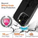 Hungo Compatible for iPhone 16 Pro Max Case, Thin Slim Cute Girly Skin Cases Protector with Airbag Bumper for Women Girls (Clear Eiffel Tower Paris)