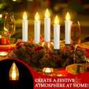 Retisee 40 Pcs Christmas LED Window Candles with Remote Control and Tree Clips Light Flickering Battery Operated Candlesticks Flameless Candles for Christmas Indoor Outdoor(White)