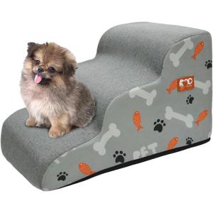 Dog Stairs Ramp for Small Dogs, 3-Step Dog Steps for Couch Sofa and Chair, Pet Stairs for Cats, Non-Slip Balanced Pet Steps Indoor