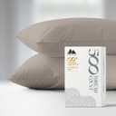 Mayfair Linen 100% Cotton Pillowcases Standard/Queen Size Set of 2-500 Thread Count Cotton Pillowcases, Ultra Soft Cooling Sateen Weave Pillow Cases for Sleeping, Set of 2 Pillow Covers (Taupe)