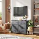 WLIVE Dresser for Bedroom with 8 Drawers, Wide Fabric Dresser for Storage and Organization, Chest of Drawers, Dressers for Living Room, Closet, Hallway, Dark Grey, 11.8"D x 39.4"W x 30.4"H