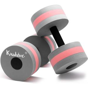 Water Dumbbells Aquatic Exercise Dumbells Water Aerobics Workouts 2PCS Foam Barbells for Men Women Water Sports Fitness Tool (Grey)