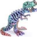 FunisFun 3D Printed Dragon with Articulated Bones for Adult, 3D Printed Dinosaur Fidget Toys Decor for Stress Relief (Green-Purple, 1P)