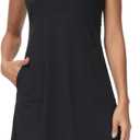 Womens UPF 50+ Tank Dress A-Line with Pockets Breathable Quick Dry Sun Protection for Hiking Camping Beach Outdoor