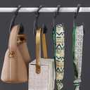 12 Pcs Purse Hanger Hook Acrylic Black and White Bag Tie Handbag Belt Hanger Closet Organizer Storage Handbags Tote Holder for Storing Handbags Satchels