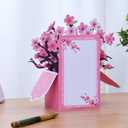 3D Pop Up Cherry Blossoms Cards, Birthday Cards with Colorful Rhinestones, Flower Bouguet 3D Pop Up Birthday Gift Card for Women Wife Mom Daughter Sister