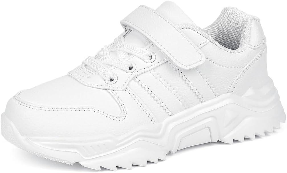 Unisex-Child White Boys Girls Shoes Antiskid Tennis Sneakers Outdoor Casual Kids Shoes Running Sneakers, Size 13 Kids