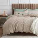Bedsure Waffle Comforter Set California King, Khaki Soft Bedding, Waffle Weave Bed Set, 3 Pieces, 1 Comforter (104"x96") and 2 Pillow Shams, Cotton Shell and Polyester Lining for All Seasons