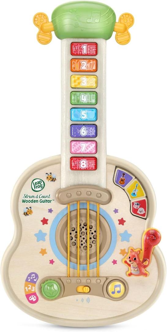 LeapFrog Strum and Count Wooden Guitar, Musical Toddler Toy