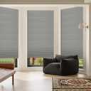 6 Pack Temporary Light Filtering Paper Shades for Windows,Paper Pleated Blinds with Adhesive,No Tools No Drilling Free Cut Size Temporary Room Darkening Shades(Grey, 36" W x 72" H), 36"W*72"H - 6 PC
