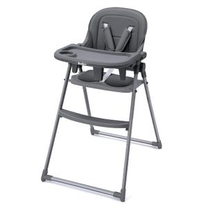 Foldable High Chair, High Chairs for Babies and Toddlers, Dining Chairs and Eating Chair with Adjustable Tray and 5 Point Harness for Infant, Gray
