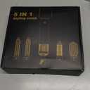 5 in 1 Blow Dryer Brush, Upgrade Hair Dryer Brush Air Curler Air Curling Wrap Styler, Detachable Hot Air Brush Negative Ion Curling Brush Iron, Hair Styling Tools for Drying Curling Straightening (White Gold)