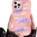 for iPhone 11 Pro Phone Case, Curly Wavy Frame with Cute Pattern