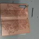 Wallet Case for Samsung Galaxy S24 Plus 6.7 inch, Rose Gold Butterfly