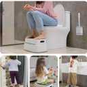 MR.SIGA Toilet Stool Squat Adult, Bathroom Stool Heavy Duty, Anti Slip Toilet Step for Bathroom, Toddler Step Stool for Kids, Off-White & Dark Gray