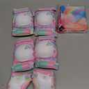 Knee Pads for Kids - ZOOBLISS Toddler Knee and Elbow Pads Set Wrist Guards for Skating Girls Aged 3-12, Kids Protective Gear for Roller Skates Skateboard Bike Scooter, Included Drawstring Bag(Rainbow), S