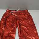 Arjen Kroos Men's Metallic Shiny Jogger Pants Breathable Party Night Club Disco Trousers (Red, Medium)