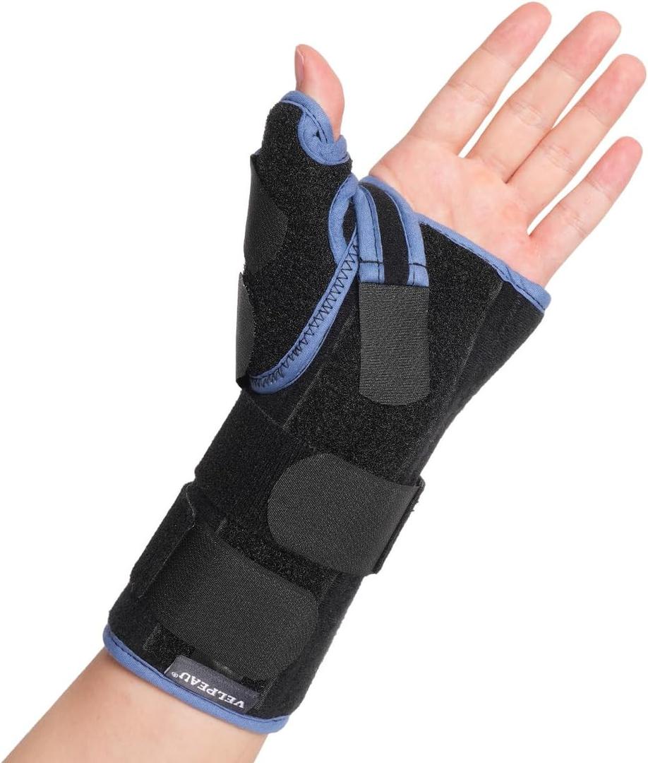 Velpeau Carpal Tunnel Wrist Brace with Thumb Stabilizer Night Support, Completely Stabilizes Wrist Thumb Joint, Pain Relief for Tendonitis, De Quervain's Tenosynovitis, Arthritis (Reg, Left Hand, M)