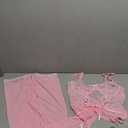 SHENHE Women's Garter Lingerie Set Lace Bustier Corset Underwire Lingerie with Thong and Stockings (Medium, Pink)