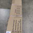 SmartStandard 42 x 80 in Glass Barn Door with 7FT Sliding Hardware Kit & Handle, Pre-Drilled Ready to Assemble, Waterproof PVC Coating, White, 5-Panel Glass