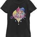 Nickelodeon Shimmer and Shine Be Jeweled Girls Short Sleeve Tee Shirt, XS