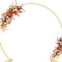 Asee'm 8.5FT Gold Wedding Arch Round Backdrop Stand Large Circle Metal Floral Balloon Frame for Party Anniversary Birthday Graduation Valentine Ceremony Decorations