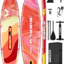 Bigfly Inflatable Stand Up Paddle Board 11*34*6, Blow Up Paddle Board for Adults,with Detachable Fins, Pump, Floating Paddle, Safety Leash,Backpack