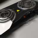 OVENTE Electric Countertop Double Burner, 1700W Cooktop with 6" and 5.75" Stainless Steel Coil Hot Plates, 5 Level Temperature Control, Indicator Lights and Easy to Clean Cooking Stove, Black BGC102B
