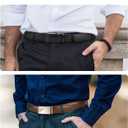 CHAOREN Leather Ratchet Belt Men 2 Pack - Customizable Fit, Effortless Style (35mm) (36" to 42" Waist Adjustable, Basic Black/Brushed Cognac)