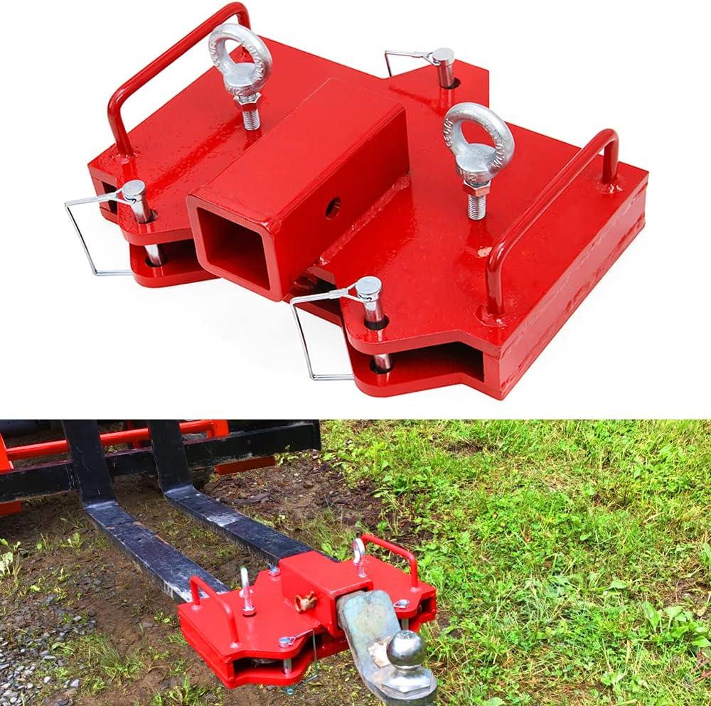 ELITEWILL 2" Trailer Hitch Receiver Forklift Towing Attachment Fit for Dual Pallet Forks
