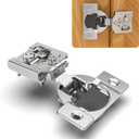 20 Pack 3/4" Overlay 4D Soft Close Concealed Hinges for Face Frame Door, Adjustable Closing Speed, Smooth Slow Self Close Hinges, Satin Nickel, 105 Open Angle Stainless Steel Cabinet Hinges