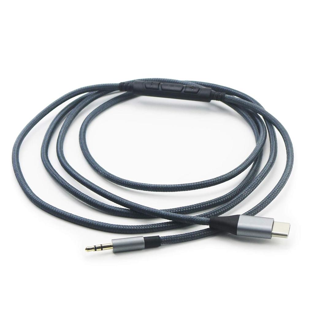 NewFantasia USB C to 2.5mm Audio Cable Compatible with Bose 700, QuietComfort, Ultra QC35 QC35ii QC45 Headphone, Remote Volume Mic Compatible with iPhone 15/16/Plus/Pro/iPad 4.2ft