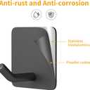 2 x MKO 12 Pack Adhesive Wall Towel Hooks for Bathrooms Small No Damage Stick Hook Stainless Steel Black
