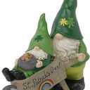 Braxio St. Patrickss Day Decorations Resin Gnome Collectible Figurines St-Patricks Day Decor Table Centerpiece for Dining Room Gift for Women