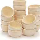 ZENFUN 20 Pack Wooden Pinch Bowls, Mini Unfinished Bowl Set for DIY Crafts, 1.5 oz Condiment Bowls, Small Round Bowl for Sorting, Dipping Sauce, Nuts, Spice, Candy, 1.1 x 2.1 Inches
