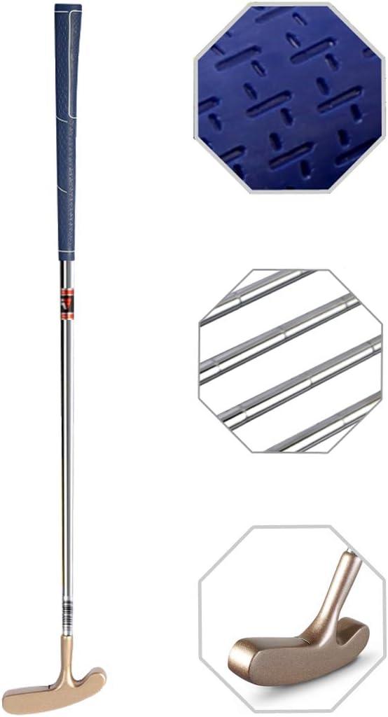 Two Way Junior Golf Putter Stainless Steel Kids Putter Both Left and Right Handed Easily Use 3 Sizes to Choose Freely for Kids Ages 3-5 6-8 9-12 (gold head+blue grip)