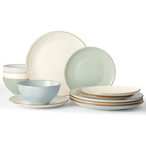 Famiware Jupiter Dinnerware Set, Plates and Bowls Dish Sets for 4 (12 Pieces), Microwave and Dishwasher Safe Stoneware Speckled Tableware, Chip and Scratch Resistant, Multi-color Famiware Jupiter Dinnerware Set, Plates and Bowls Dish Sets for 4 (12 Pieces), Microwave and Dishwasher Safe Stoneware Speckled Tableware, Chip and Scratch Resistant, Multi-color