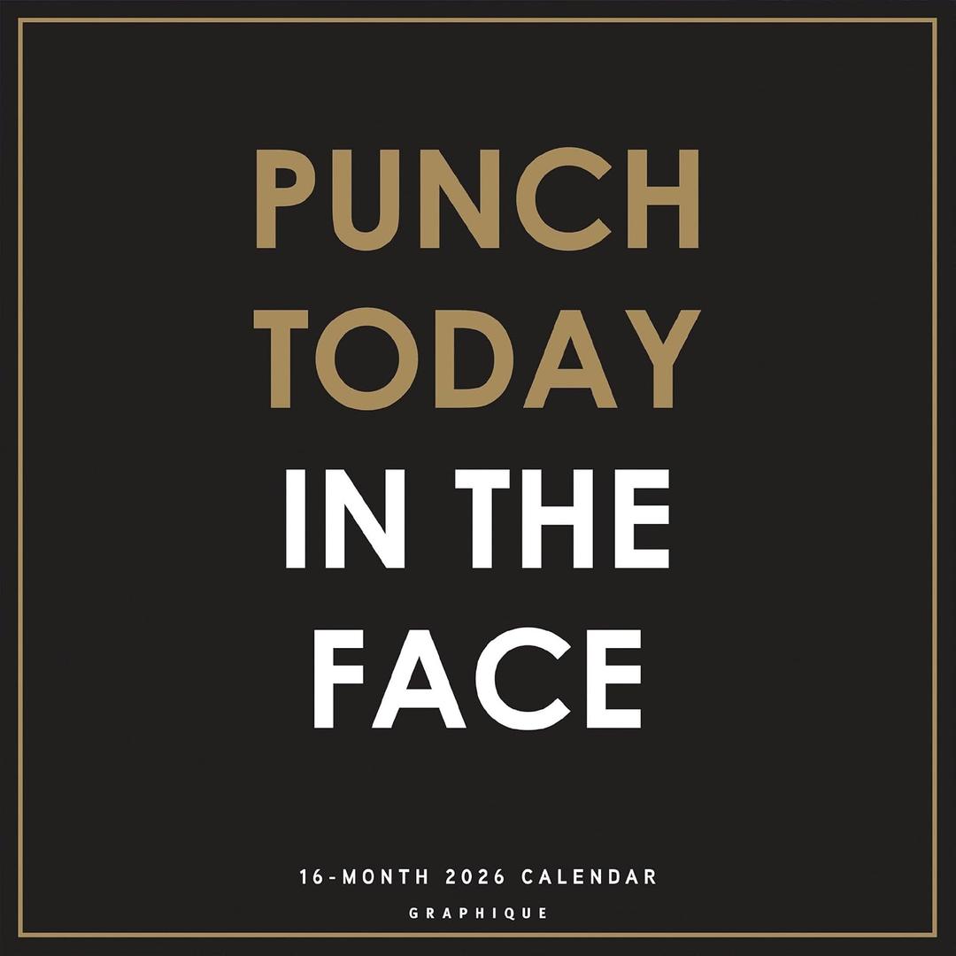 Graphique 2026 Punch Today in the Face Wall Calendar | 12 x 12 | Thick Paper | Home & Office Organizer | Large Monthly Grid | 3 Languages & Marked Holidays | 4 Month Preview Page for 2027