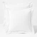 2 Pack Euro Pillow Shams 26x26 600 Thread Count 100% Organic Cotton White Square Pillow Covers with 2 Inch Flange, Soft & Smooth Premium Hotel-Quality Pillowcases Set of 2