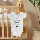 Grandparents Baby Announcement Gifts Pregnancy Surprise Announcement Set Include Letter Board Baby Onesie Photo Frame Glass Ornament for New Grandparents or Pregnancy Reveal Party (2 Set)