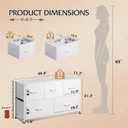 WLIVE Dresser for Bedroom, Wide Dresser with 5 Fabric Drawers, White, 11.81"D x 39.37"W x 21.65"H