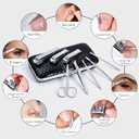 Yougai Nail Clippers Set - 18 Pcs Professional Manicure Pedicure Kit for Men Women, Stainless Steel Fingernail Toenail Clippers Cutters, Nail Care Grooming Tools with Leather Travel Case