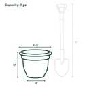 Bloem Ariana 21.5 in. L x 21.5 in. W x 17 in. H 44 qts. Navy Indoor/Outdoor Plastic Self-Watering Decorative Pot Planter AP2070