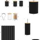 22Pcs Matte Black Bathroom Accessories Set Shower Curtain Decor Kit