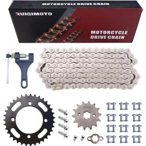 Motorcycle 420 Drive Chain 120 Links 420 35 Tooth Rear Sprocket Front Sprocket 420-13T for 50-125cc CRF150 Grom YZ80 SSR Apollo Lifan 4 Wheeler ATVS Quad Go Kart Dirt Pit Mini Bike Parts