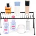 SIBAO Kitchen Shelves, Cabinet Organization Mini Storage Shelf, Storage Rack Organizer for Kitchen, Fridge, Cabinet, Bathroom (Black 4)