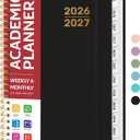 Planner 2026-2027 for Women & Men, Academic Monthly and Weekly Calendar Planner, Jul 2026 - Jun 2027, A5 (6.3" x 8.5"), Teacher Student Planning Book with Tabs, Ideal for Office School Supplies - Black