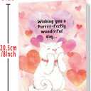 4 x Cats Valentines Day Card, Cute Valentines Day Gifts for Her Women, Romantic Cat Valentine's Gifts Ideas for Wife Girlfriend from Husband Boyfriend